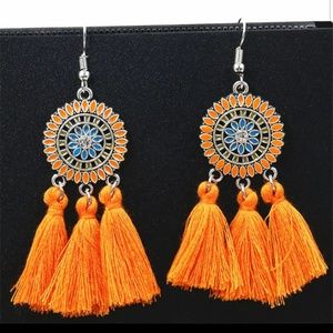 BOHO ETHNIC TASSEL FRINGE EARRINGS NEW